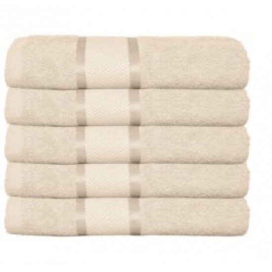 Set 5 Prosoape Baie, Bumbac 100%, 70×130 cm, 400g/m², Crem, PCG-040 Prosoape