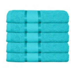 Set 5 Prosoape Baie, Bumbac 100%, 70×130 cm, 400g/m², Turquoise, PCG-044