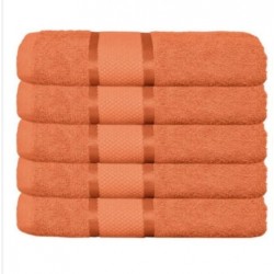 Set 5 Prosoape Baie, Bumbac 100%, 70×130 cm, 400g/m², Portocaliu, PCG-045