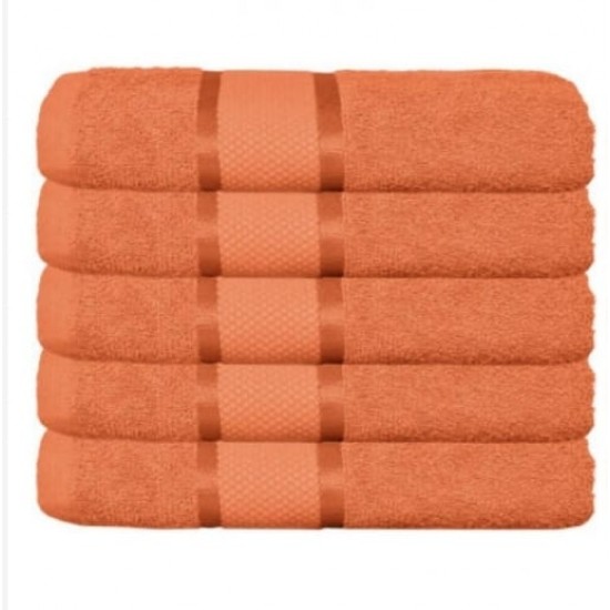 Set 5 Prosoape Baie, Bumbac 100%, 70×130 cm, 400g/m², Portocaliu, PCG-045 Prosoape