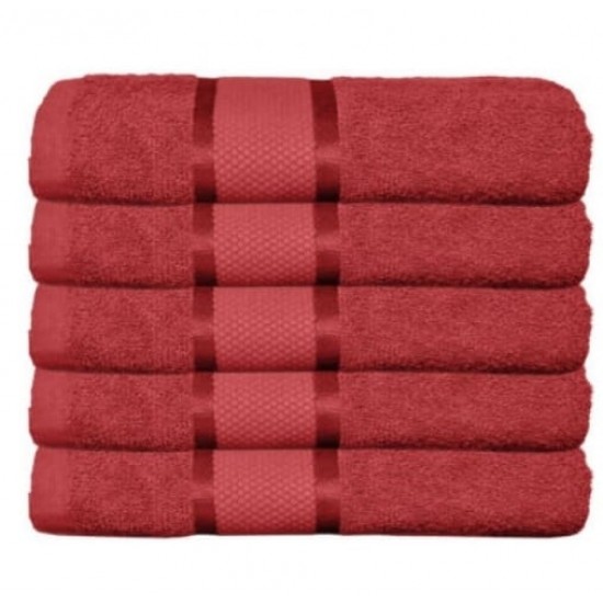 Set 5 Prosoape Baie, Bumbac 100%, 70×130 cm, 400g/m², Rosu, PCG-046 Prosoape