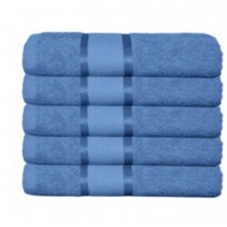 Set 5 Prosoape Baie, Bumbac 100%, 70×130 cm, 400g/m², Blue, PCG-047