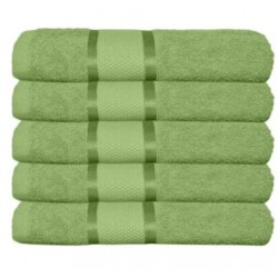 Set 5 Prosoape Baie, Bumbac 100%, 70×130 cm, 400g/m², Verde deschis, PCG-049