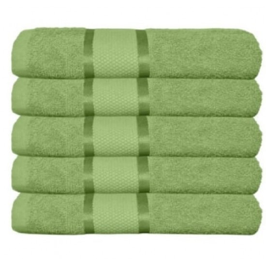 Set 5 Prosoape Baie, Bumbac 100%, 70×130 cm, 400g/m², Verde deschis, PCG-049 Prosoape