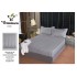 Set cearșaf cu elastic 160x200 cm din damasc finetat + 2 fețe de pernă–gri deschis, LFD-003