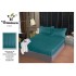 Set cearșaf cu elastic 160x200 cm din damasc finetat + 2 fețe de pernă–verde smarald, LFD-006