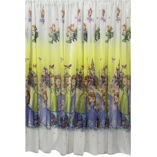 Draperie Satinata pentru camera copilului, PRINTESE, Multicolor, DPC-005 Lenjerii de pat din Finet