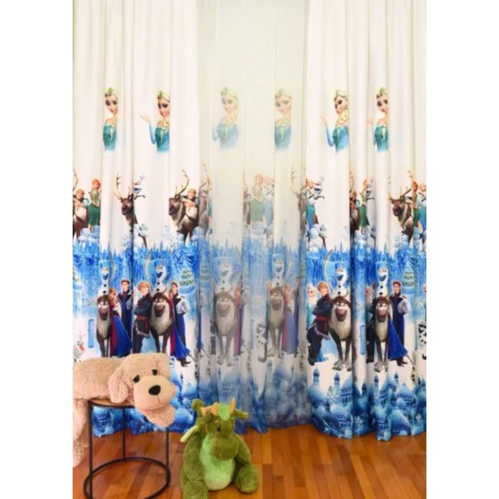 Draperie Satinata pentru camera copilului, ANA si ELSA, Multicolor, DPC-002 Lenjerii de pat din Finet