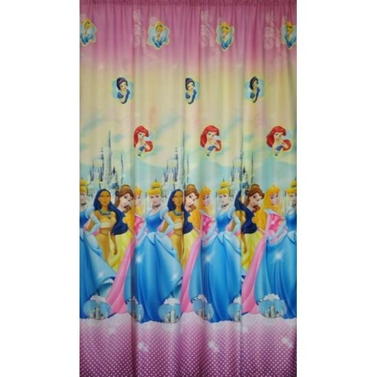 Draperie Satinata pentru camera copilului, PRINTESE, Multicolor, DPC-008 Lenjerii de pat din Finet