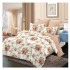 Pachet Promo: Lenjerie de pat din Finet, Jojo, 6 Piese, Pat 2 Persoane, Alb-Multicolor, flori, PAP-PH-012
