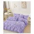 Lenjerie de pat din Finet, Jojo, 6 Piese, Pat 2 Persoane, Mov-Lila, flori, PAP-PH-021