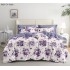 Pachet Promo: Lenjerie de pat din Finet, Jojo, 6 Piese, Pat 2 Persoane, Alb-Mov, flori, CP-PH-022