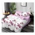 Pachet Promo: Lenjerie de pat din Finet, Jojo, 6 Piese, Pat 2 Persoane, Alb-Lila, flori, PH-033