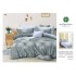Set Lenjerie de Pat din Finet cu 2 Fete, 6 Piese, Pat 2 Persoane, Gri-Blue, flori, LDF-075