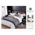 Set Lenjerie de Pat din Finet cu 2 Fete, 6 Piese, Pat 2 Persoane, Alb-Negru, buline, LDF-076