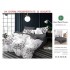 Set Lenjerie de Pat din Finet cu 2 Fete, 6 Piese, Pat 2 Persoane, Alb-Gri, flori, LDF-081