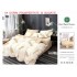 Set Lenjerie de Pat din Finet cu 2 Fete, 6 Piese, Pat 2 Persoane, Crem-Bej, pene, LDF-083