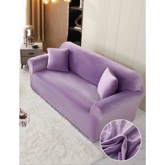Husa Canapea din CATIFEA, pentru 3 Persoane, Mov, HCC-021 Huse Canapea Catifea