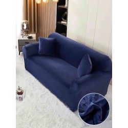 Husa Canapea din CATIFEA, pentru 3 Persoane, Albastru, HCC-022