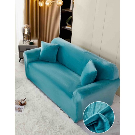 Husa Canapea din CATIFEA, pentru 3 Persoane, Turquoise, HCC-023 Huse Canapea Catifea