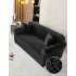 Husa Canapea din CATIFEA, pentru 3 Persoane, Negru, HCC-031