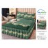 Cearsaf cu volanase, Bumbac FINET, plus  2 fete de perne 50x70cm, Verde-Galben, flori, LDBS-224