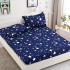 Husa pat cu elastic, Bumbac FINET, 180x200cm, 2 fete de perne 50x70cm, Albastru-Alb, stele, HDF-149