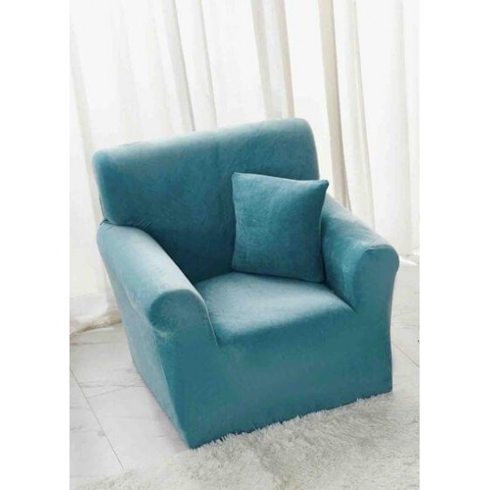 Husa elastica din CATIFEA pentru fotoliu, Turquoise, HCC-061 Huse Fotolii Catifea