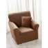Husa elastica din CATIFEA pentru fotoliu, Maro, HCC-064