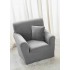 Husa elastica din CATIFEA pentru fotoliu, Gri deschis, HCC-068