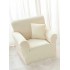 Husa elastica din CATIFEA pentru fotoliu, Crem, HCC-071