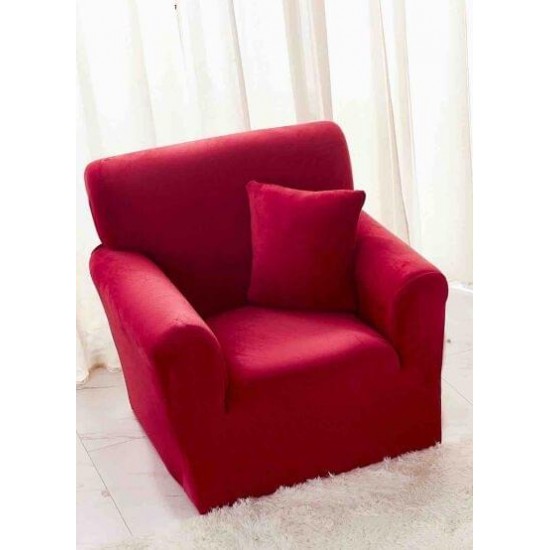 Husa elastica din CATIFEA pentru fotoliu, Rosu, HCC-072 Huse Fotolii Catifea