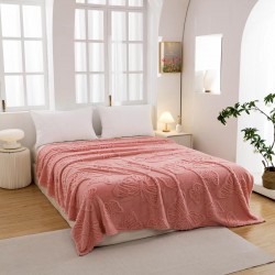 Patura Pufoasa COCOLINO 200 x 230 cm, imprimeu FLUTURI, Roz, OTM-038