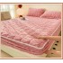 Husa Topper Cocolino Matlasata 160x200cm, Model Tricotat, cu Bordura, Roz, HTC-068