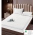 Husă/topper pat 140x200 cu elastic–Catifea moale, model geometric–Alb, HTC-033