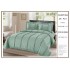 Cuvertura cu volanase pentru pat dublu din Bumbac Satinat, 230x250cm, plus 2 fete de perna, Verde, CBS-041