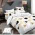 Set Lenjerie de Pat din Finet cu 2 Fete, 6 Piese, Pat 2 Persoane, Alb-Multicolor, inimi, LDF-043