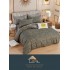 Set Lenjerie de Pat din Finet cu 2 Fete, 6 Piese, Pat 2 Persoane, Gri, flori, LDF-109