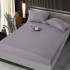 Set cearșaf cu elastic 160x200 cm din damasc finetat + 2 fețe de pernă–gri deschis, LFD-014