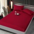 Set cearșaf cu elastic 160x200 cm din damasc finetat + 2 fețe de pernă–rosu, LFD-017