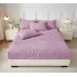 Cearsaf de Pat cu Elastic si 2 Fete de Perna, CoCoLiNo, 180x200x25cm, model FLUTURI, Lila, HCT-020