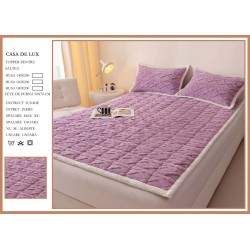 Topper Cocolino Matlasat cu Elastic pe colturi și Două Fețe de Pernă 50x70cm, Lila, TCM-003