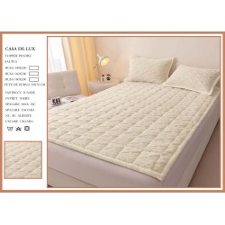 Topper Cocolino Matlasat cu Elastic pe colturi și Două Fețe de Pernă 50x70cm, Crem, TCM-007