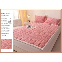 Topper Cocolino Matlasat cu Elastic pe colturi și Două Fețe de Pernă 50x70cm, Roz, TCM-008