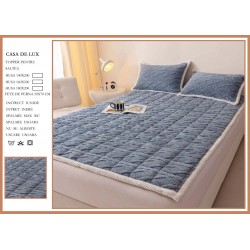 Topper Cocolino Matlasat cu Elastic pe colturi și Două Fețe de Pernă 50x70cm, Gri deschis, TCM-009