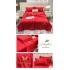 Set Lenjerie de Pat Dublu cu Pilota Vara, SATIN, 4 Piese, Rosu, LPV-002