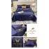 Set Lenjerie de Pat Dublu cu Pilota Vara, SATIN, 4 Piese, Bleumarin, LPV-005