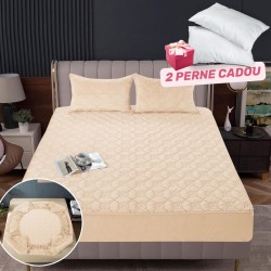 Pachet Promo: Huse/Topper pentru saltea cu elastic 180x200 cm, Crem, PH-087