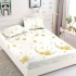 Husa pat cu elastic, Bumbac FINET, 180x200cm, 2 fete de perne 50x70cm, Alb-Galben, stele, luna, HDF-156