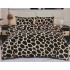 Lenjerie pat dublu, Super Pufoasa COCOLINO, 4 piese, Maro-Crem, animal print, LDC-079